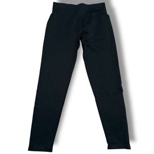 OQQ Black Ribbed Seamless High Rise Butt Lifting Workout Leggings Women's XL